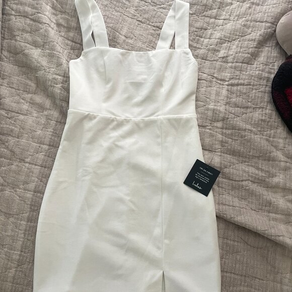 Lulus Social Sensation White Square Neck Mini Bodycon Dress - Size S - Picture 6 of 6